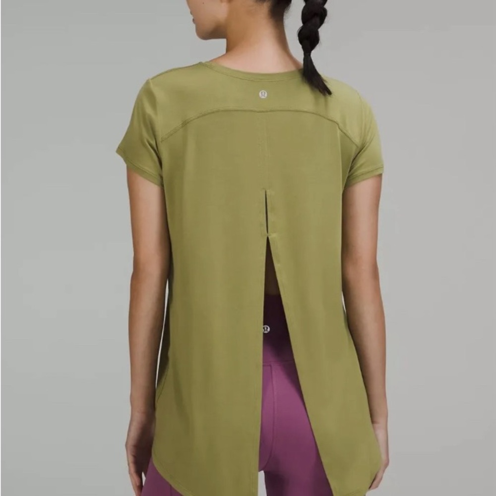 Lululemon Modal Open Up Tie back athletic short sleeve top